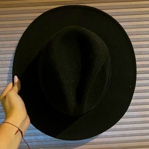 Black wide brim hat